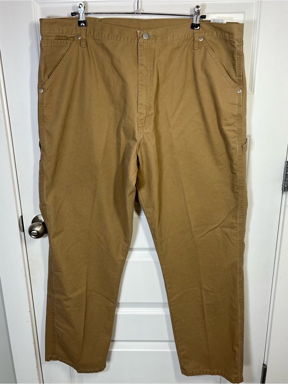 Wrangler Mens 42x32 Tan Khaki Canvas Carpenter Workwear Pants